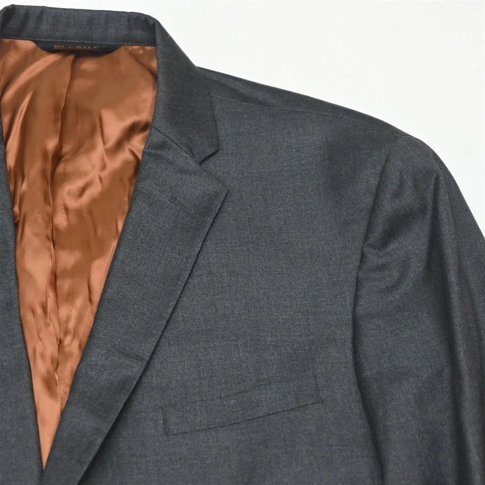 Jos A Bank 46L 38x34 Charcoal Gray 100% Wool Mens Jacket Pants Suit